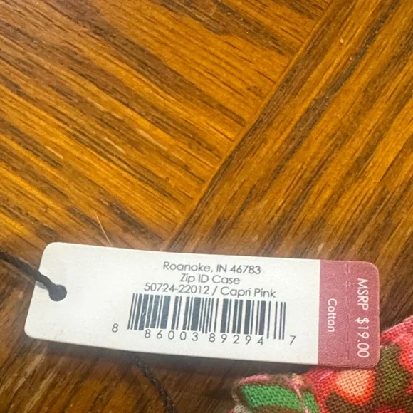 Vera Bradley Pink and Green Floral ID Wallet - Picture 4 of 4